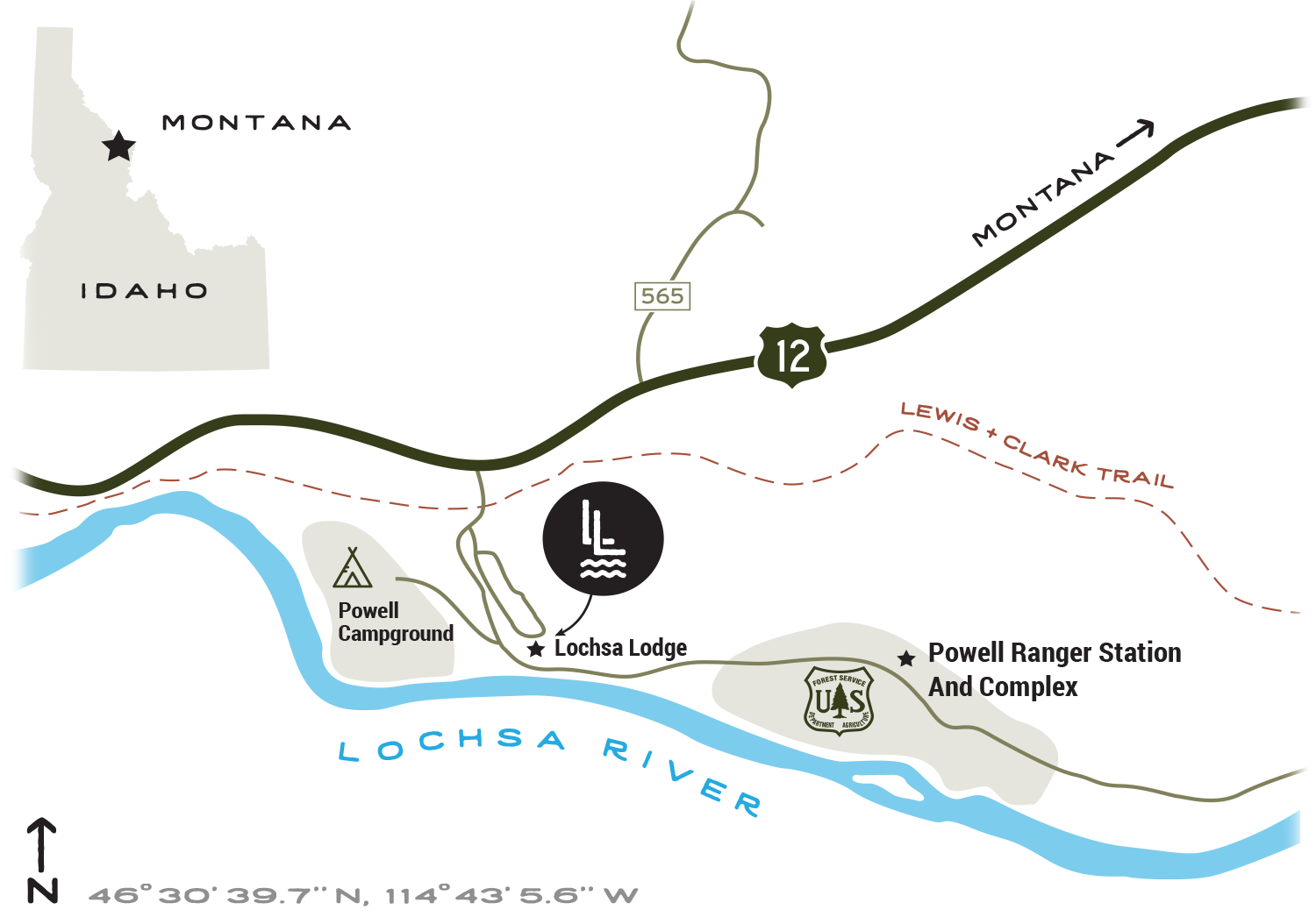 Lochsa Lodge Map